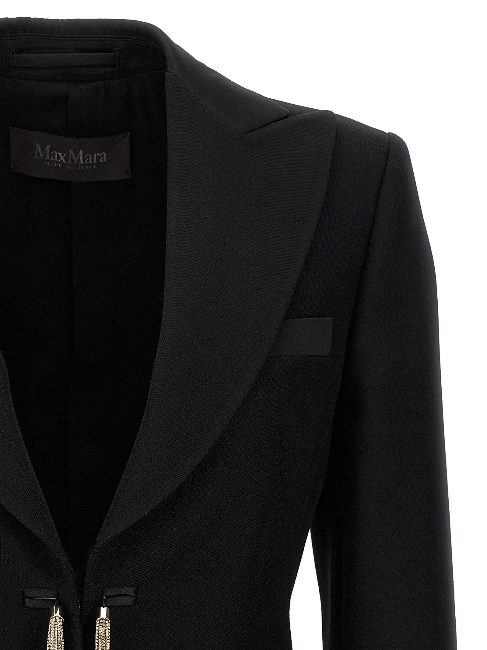 Max Mara Black Virgin Wool Blazer