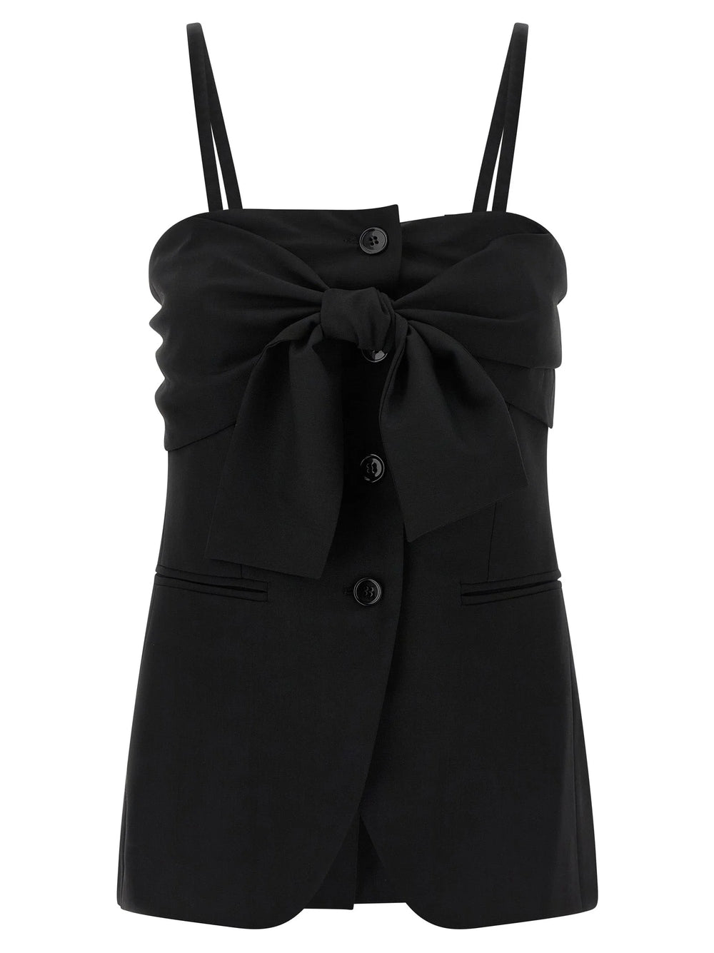 Max Mara Black Virgin Wool Tank Tops