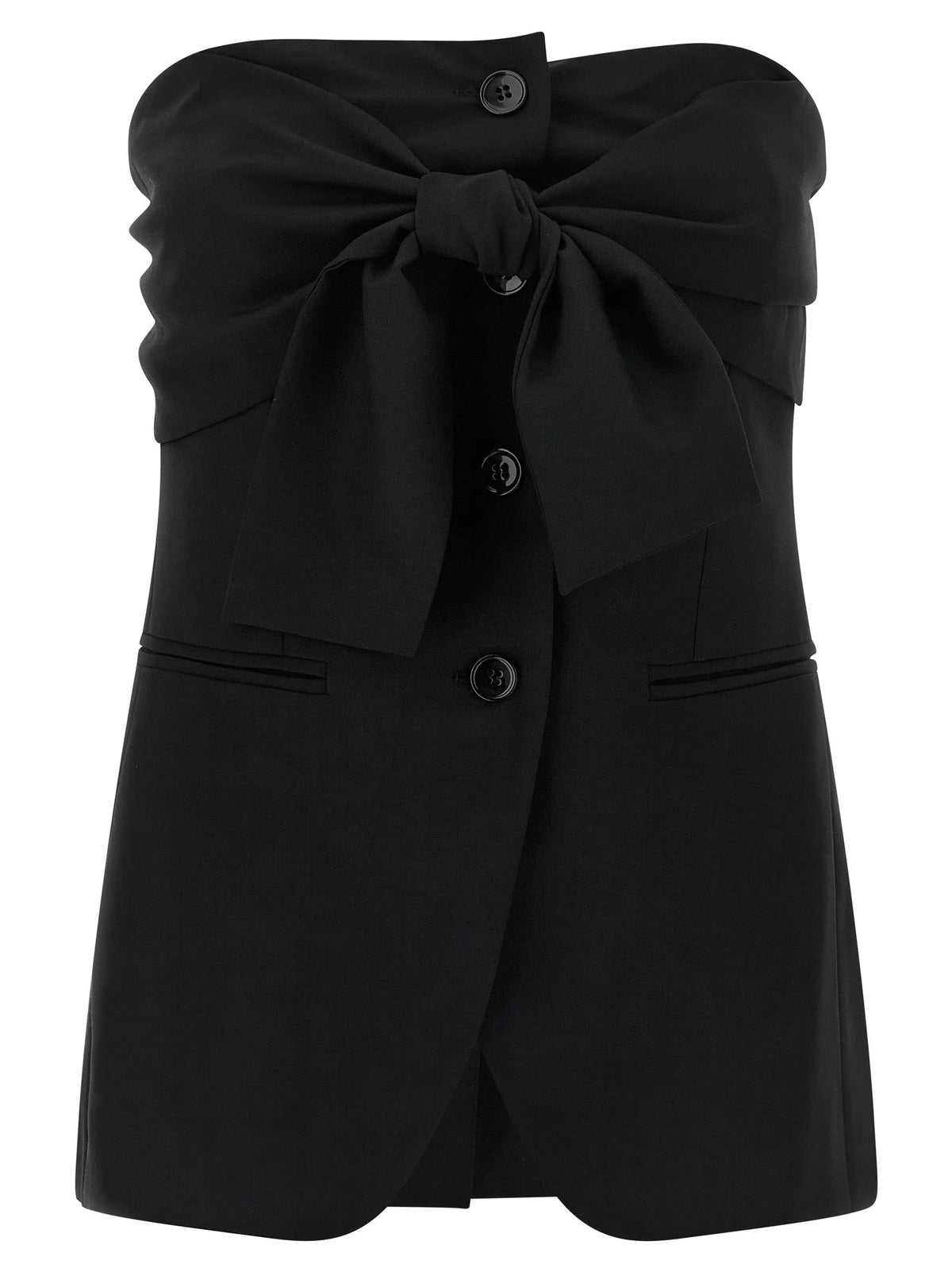 Max Mara Black Virgin Wool Tank Tops