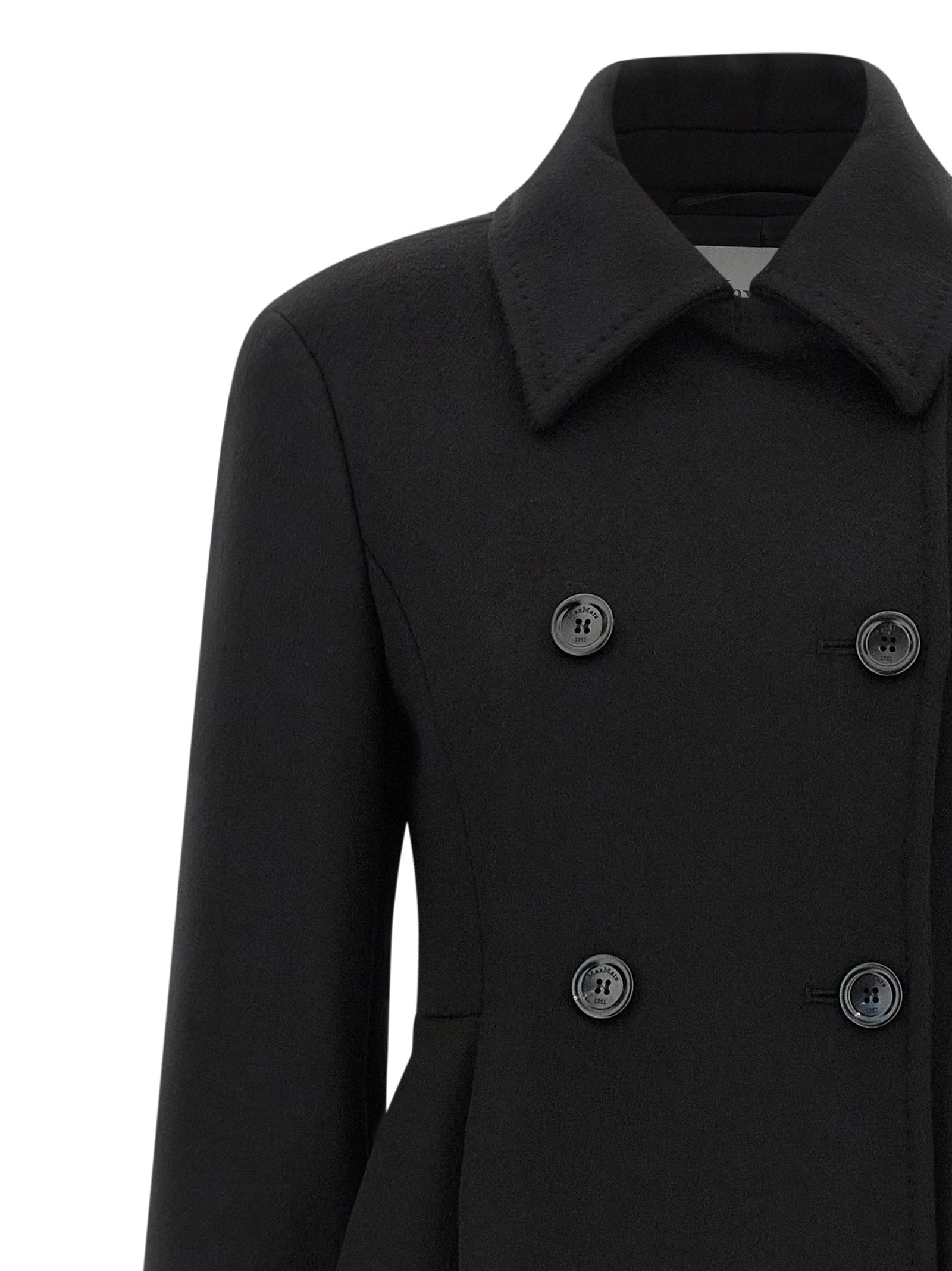 Max Mara Black Wool Coat - IT42
