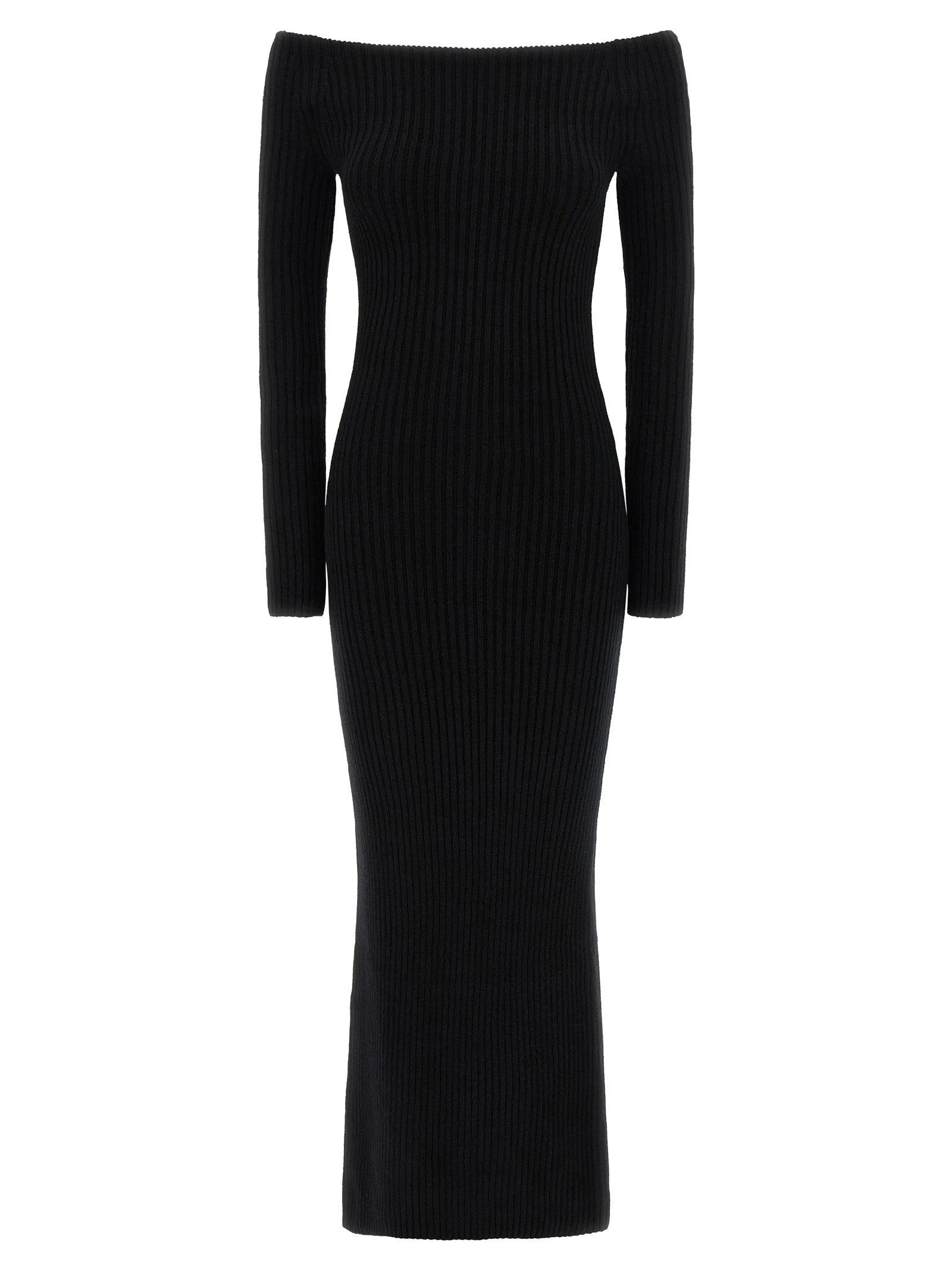 Max Mara Black Wool Long Dress