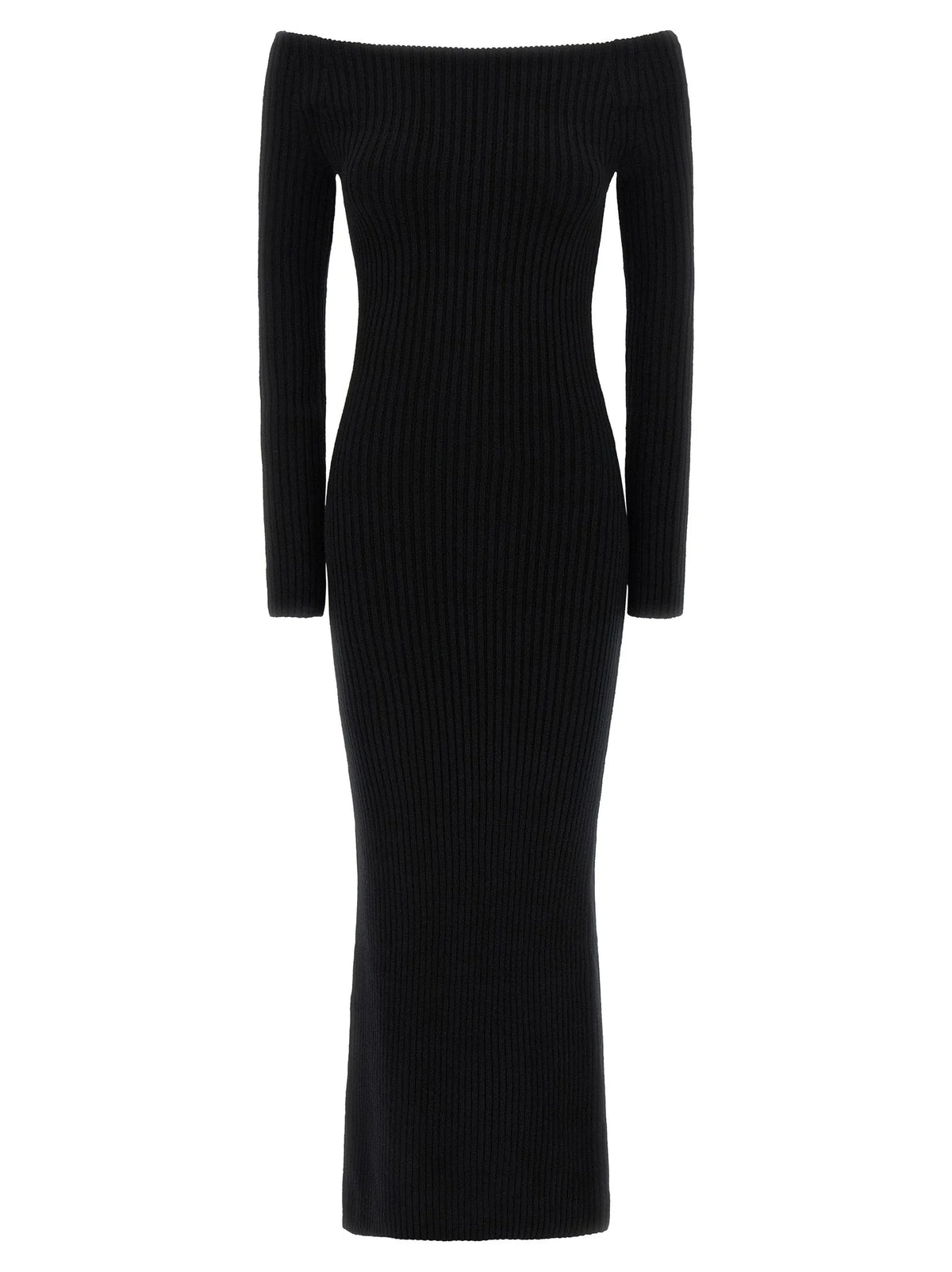 Max Mara Black Wool Long Dress