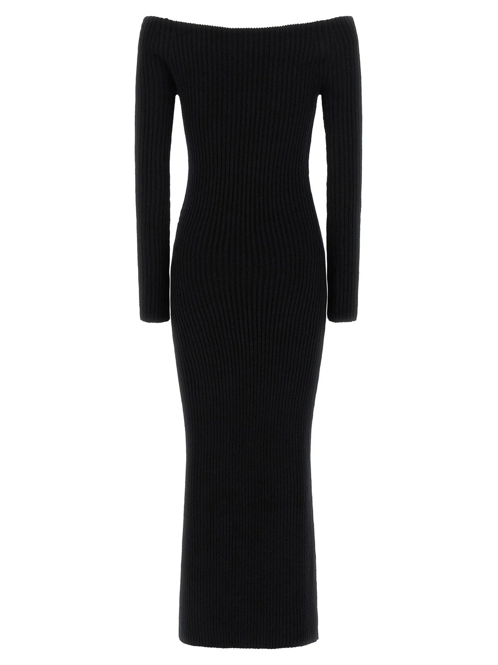 Max Mara Black Wool Long Dress