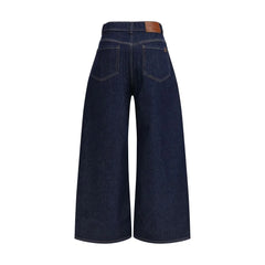 Max Mara Sininen Denim-lahkeiset Housut Puuvilla - IT46|XL