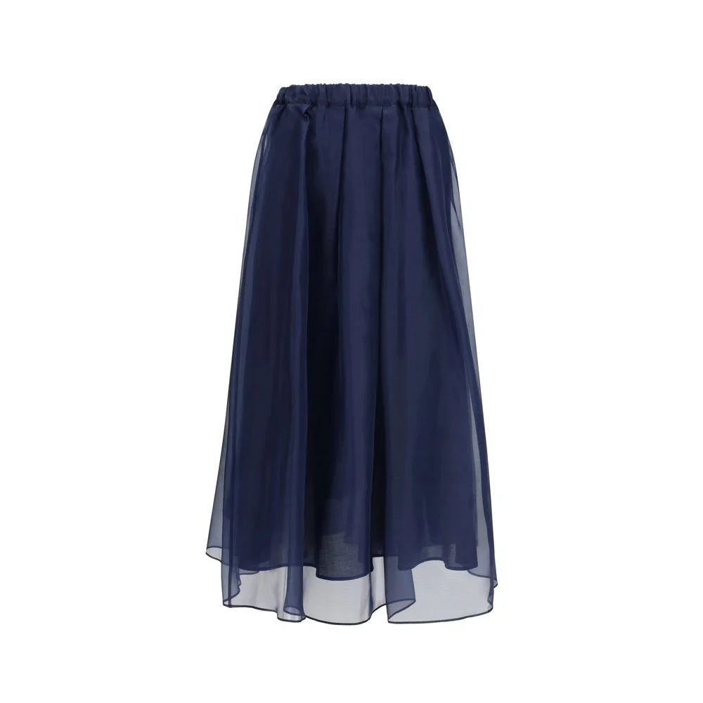 Max Mara Blue Cotton Long Skirt - IT44 | L