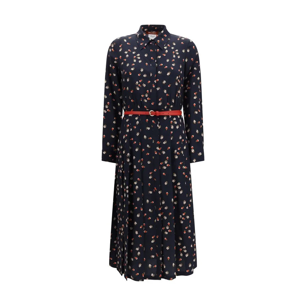 Max Mara Blue Silk Casual Dress