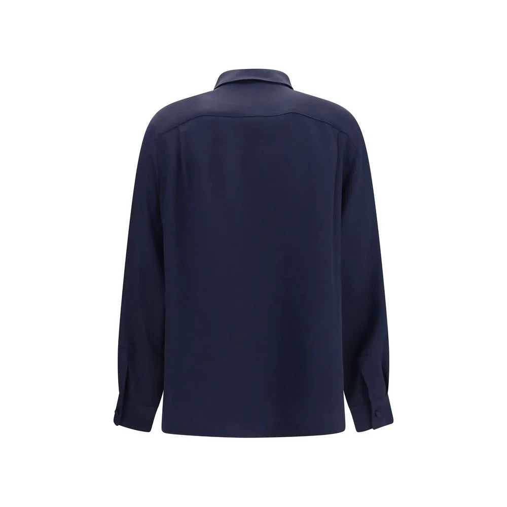 Max Mara Blue Silk Shirt