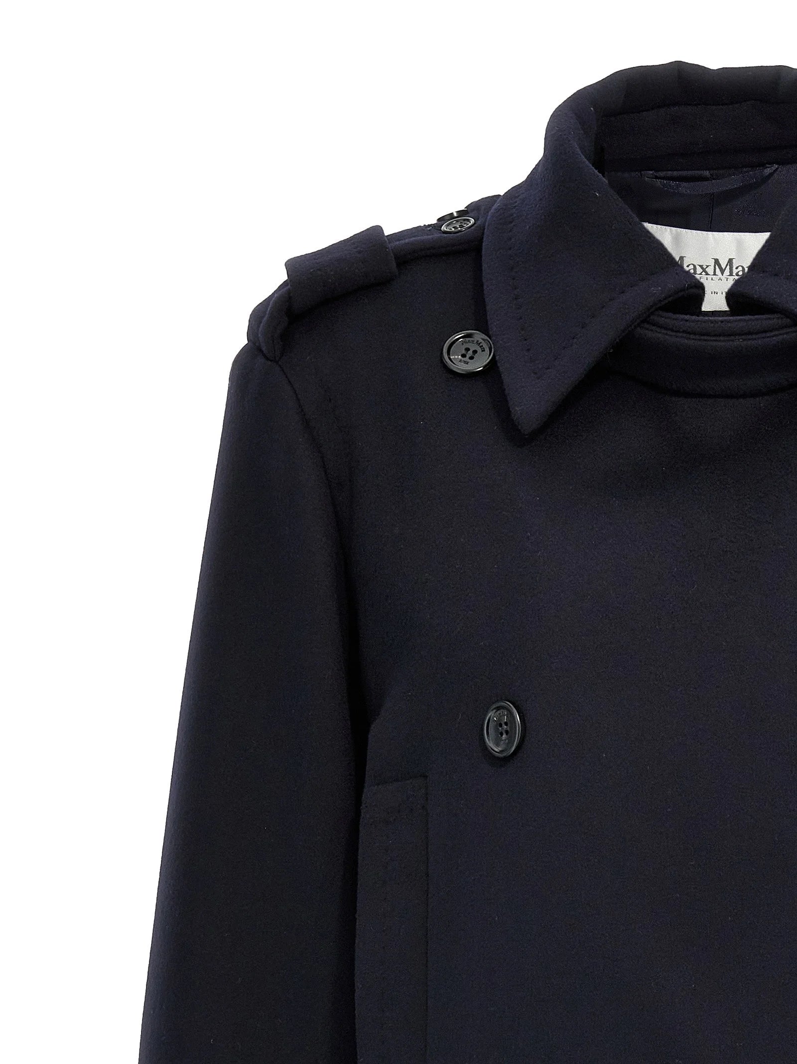 Max Mara Blue Virgin Wool Coat - IT42