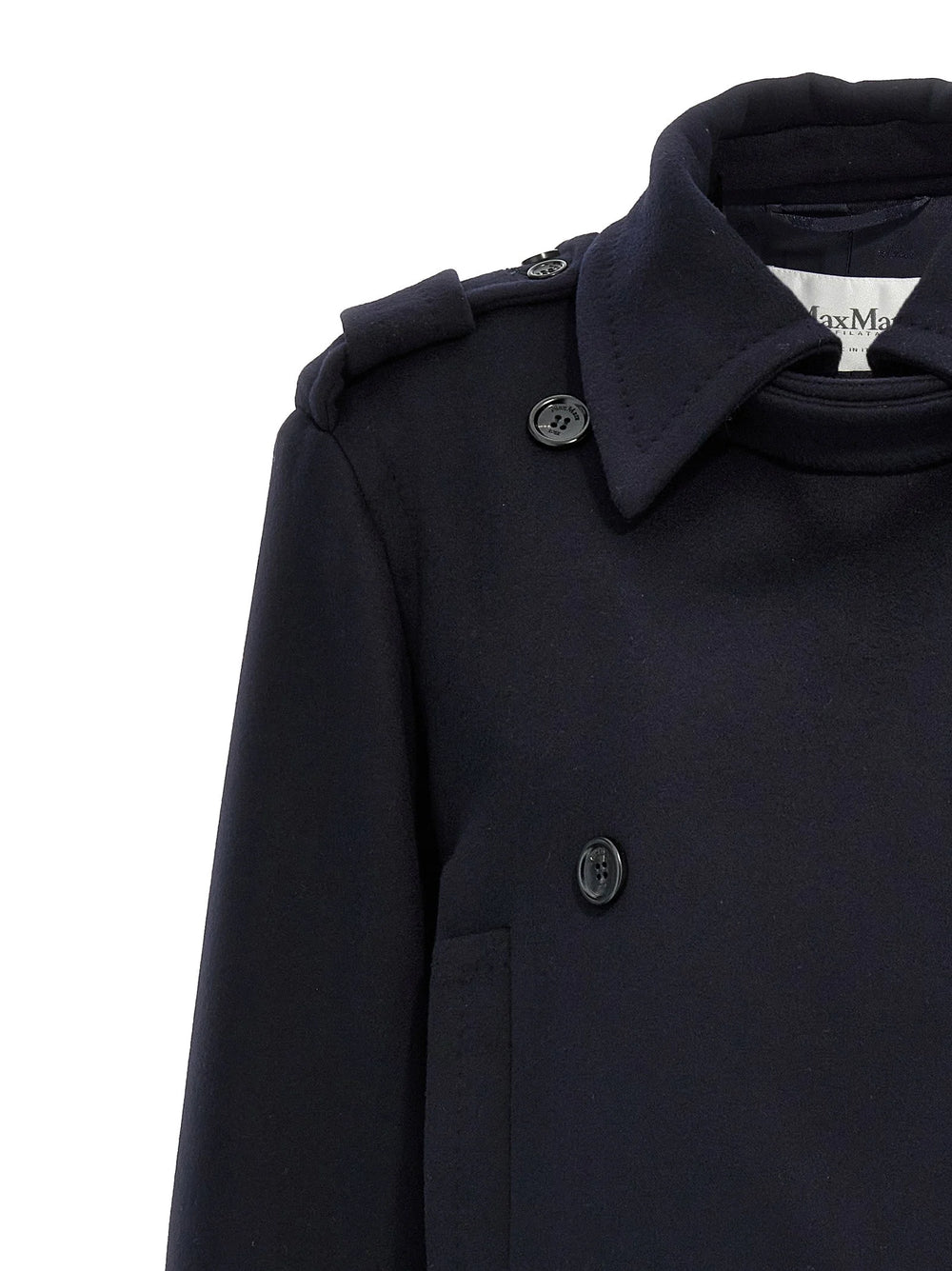 Max Mara Blue Virgin Wool Coat - IT42