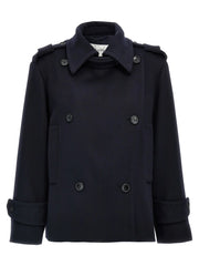 Max Mara Blue Virgin Wool Coat - IT42