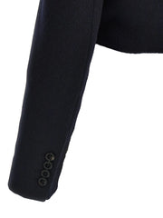 Max Mara Blue Wool Full-Length Jacket - IT44
