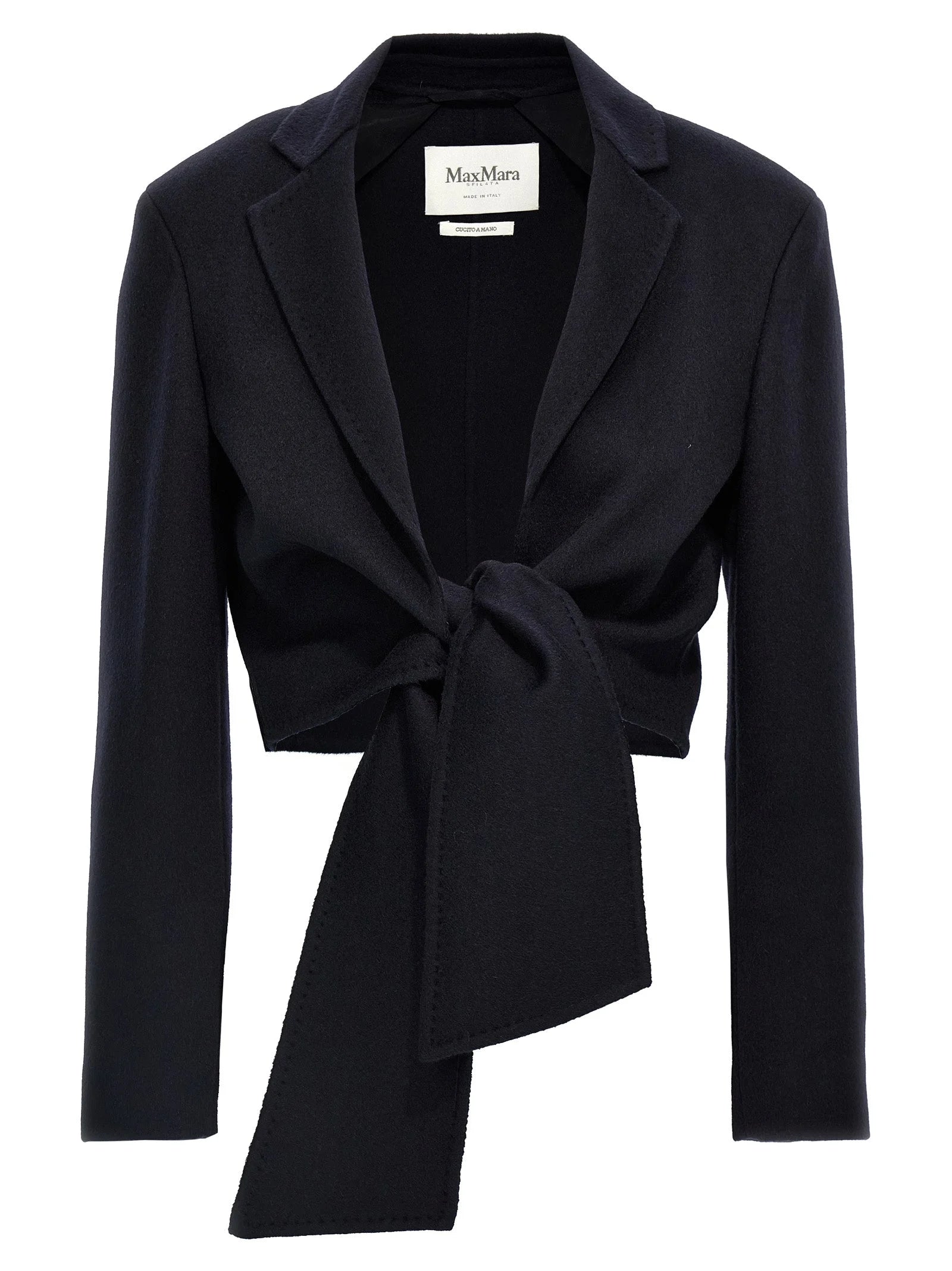 Max Mara Blue Wool Full-Length Jacket - IT44
