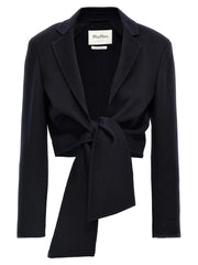 Max Mara Blue Wool Full-Length Jacket - IT44