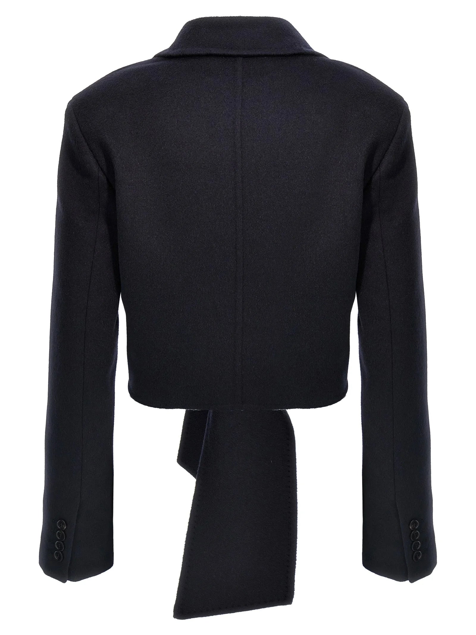 Max Mara Blue Wool Full-Length Jacket - IT44