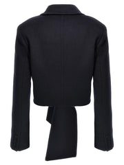 Max Mara Blue Wool Full-Length Jacket - IT44