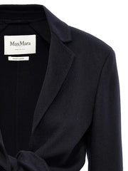 Max Mara Blue Wool Full-Length Jacket - IT44