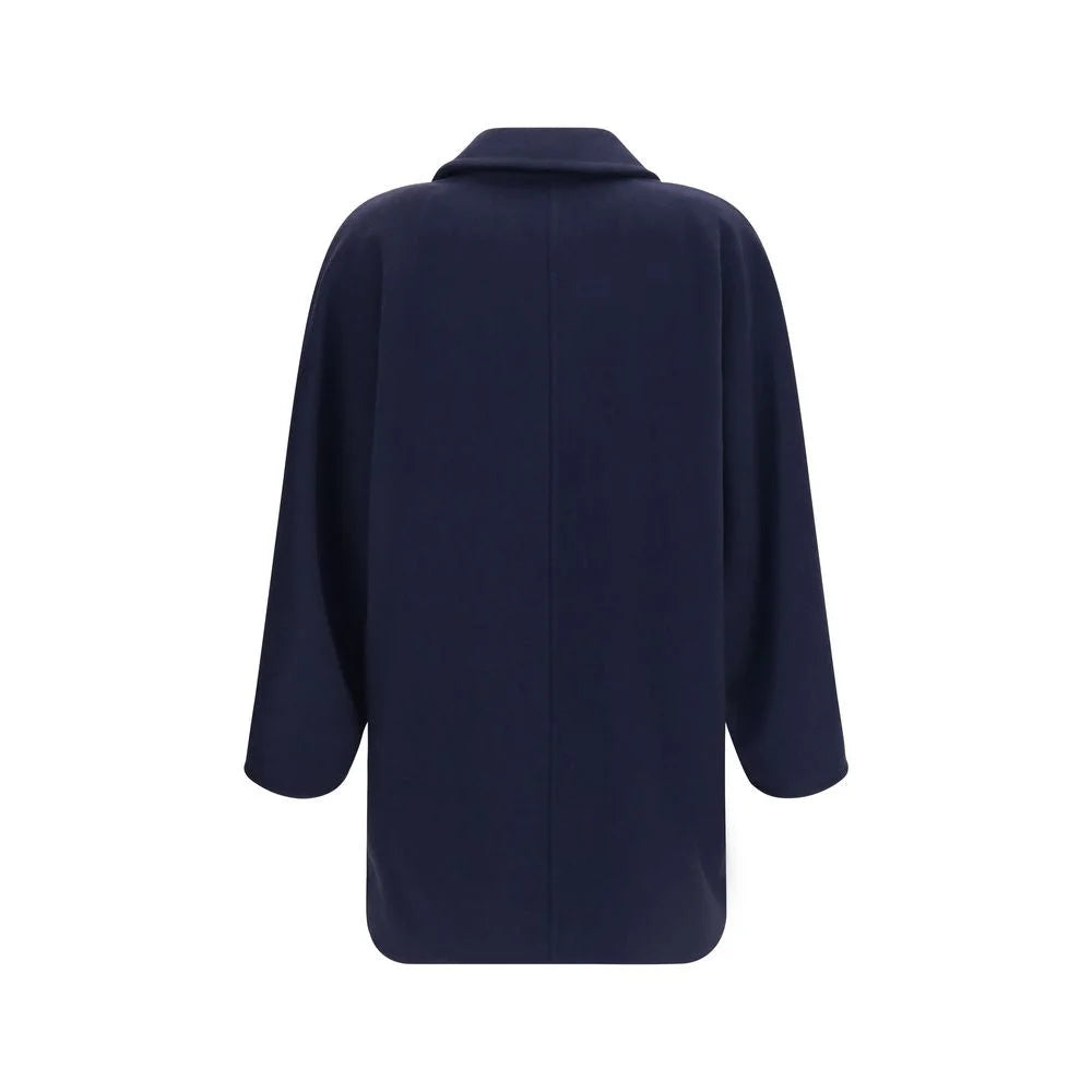Max Mara Blue Wool Oves Aries Full-Length Jacket