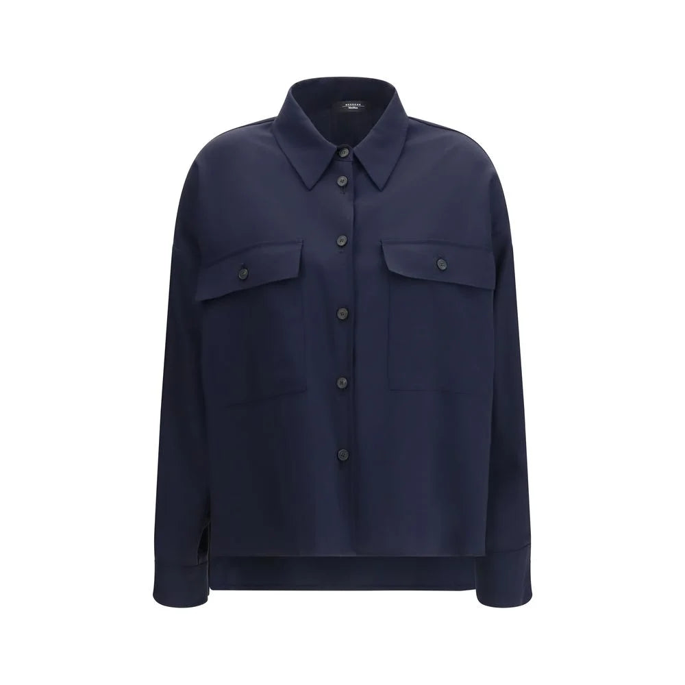 Max Mara Blue Wool Oves Aries Jacket