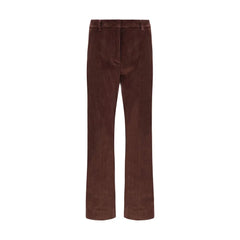 Max Mara Bordeaux Cotton Cropped Pants