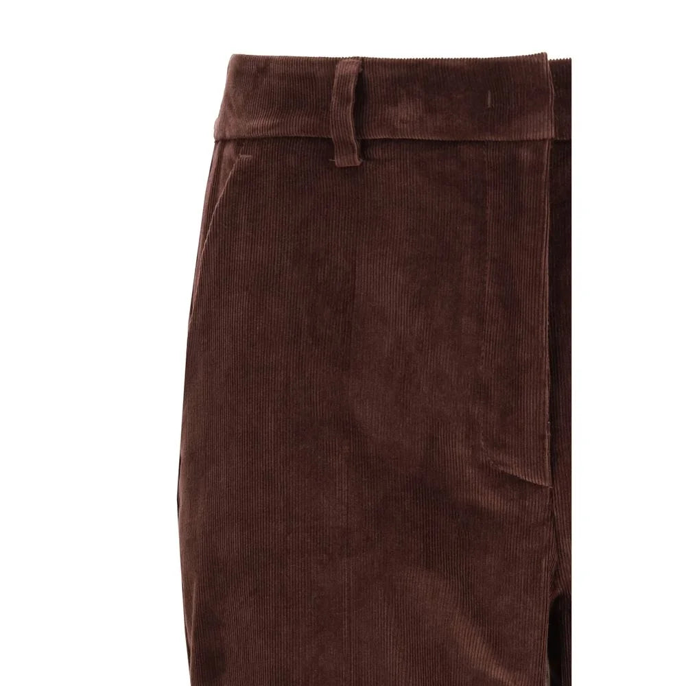 Max Mara Bordeaux Cotton Cropped Pants - IT38 | S