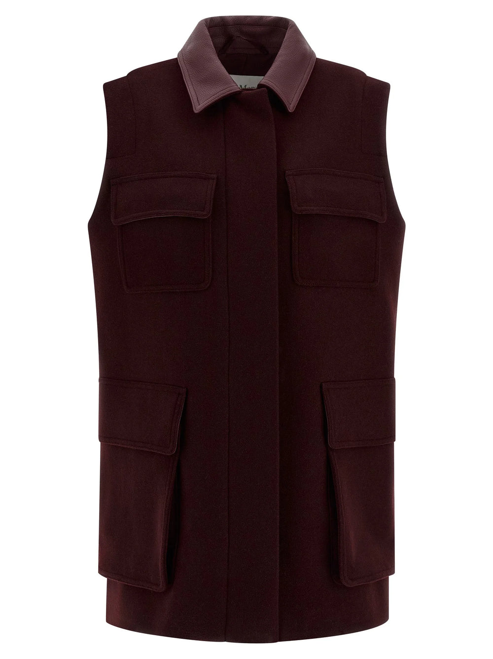 Max Mara Bordeaux Virgin Wool Sleeveless Jacket - IT38