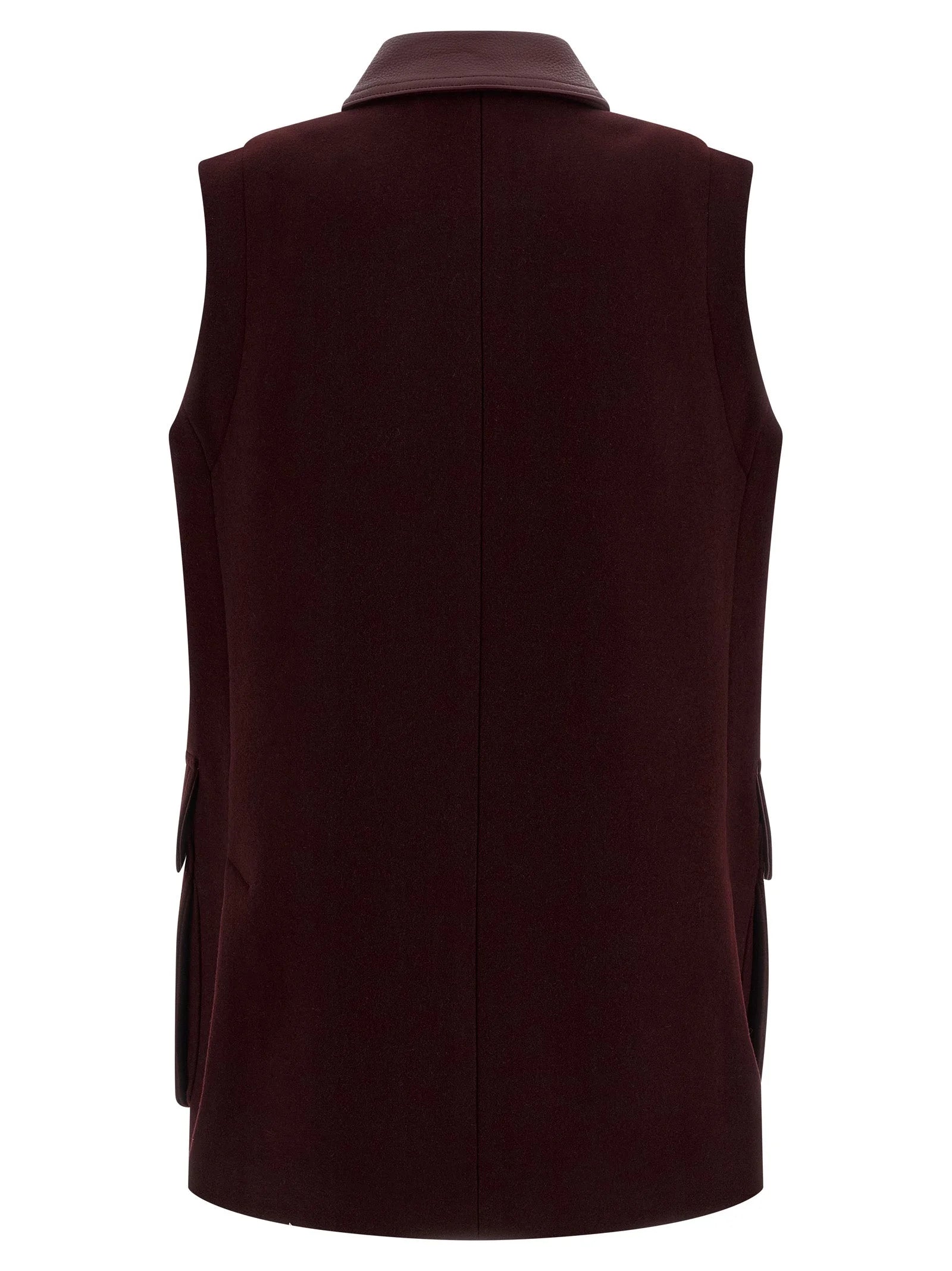 Max Mara Bordeaux Virgin Wool Sleeveless Jacket - IT38
