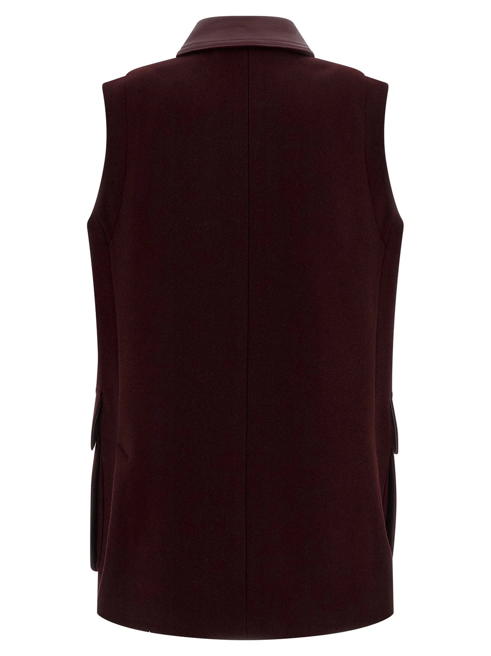 Max Mara Bordeaux Virgin Wool Sleeveless Jacket - IT38