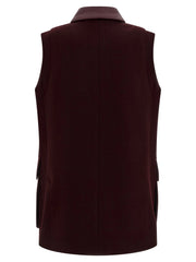 Max Mara Bordeaux Virgin Wool Sleeveless Jacket - IT38