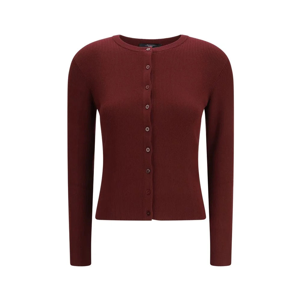 Max Mara Borgogne Viskos Tröja - L