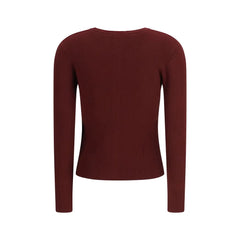 Max Mara Borgogne Viskos Tröja - L