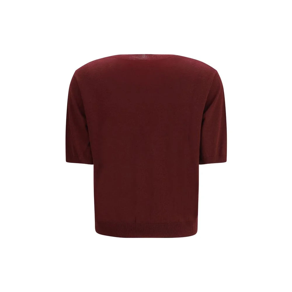 Max Mara Bordeaux Wool Oves Aries T-Shirt - XL