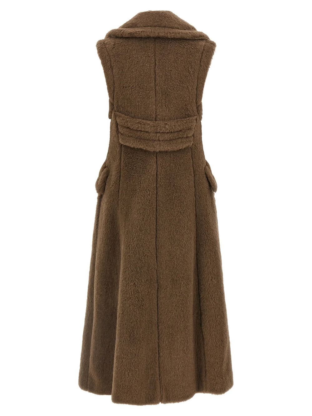 Max Mara Brown Alpaca Leather Coat