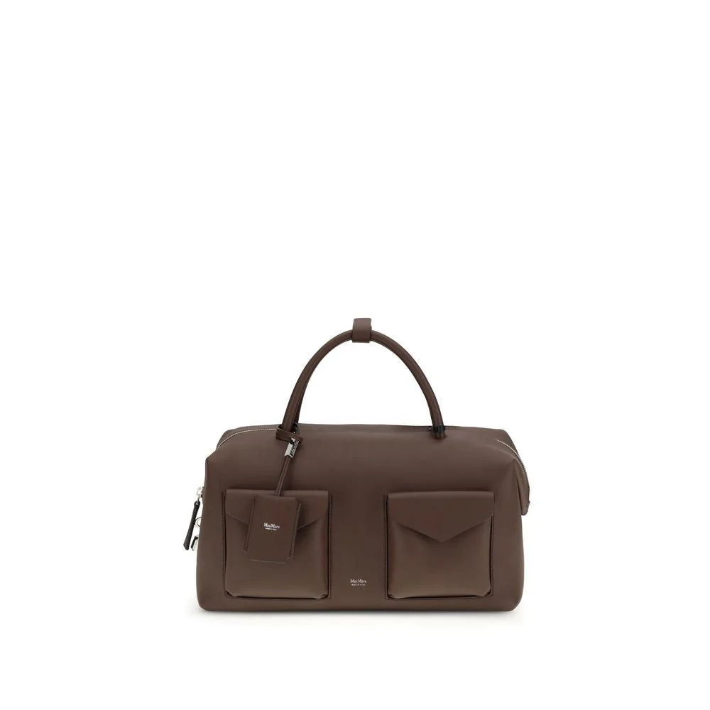 Max Mara Brown Calf Leather Bos Taurus Scarf