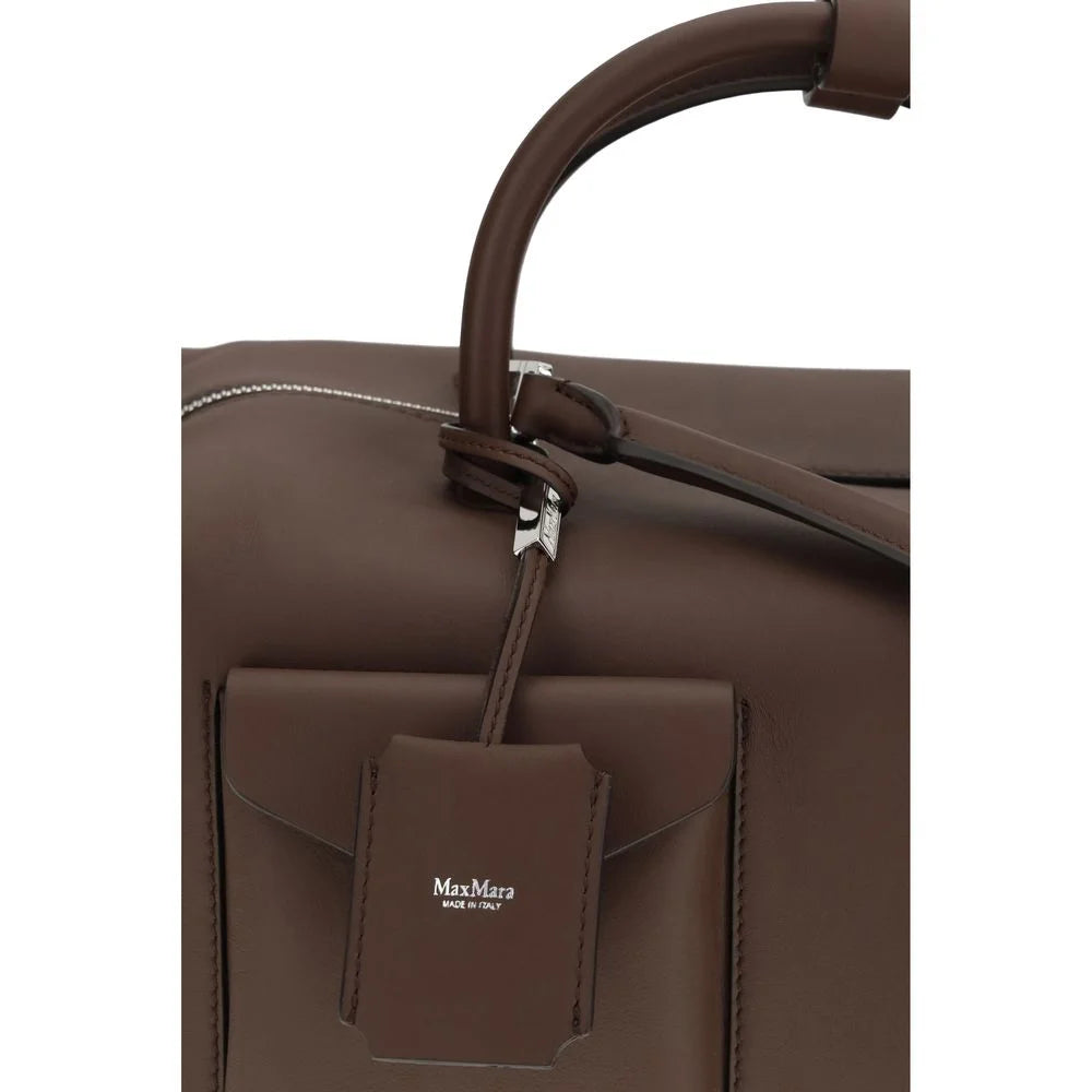 Max Mara Brown Calf Leather Bos Taurus Scarf