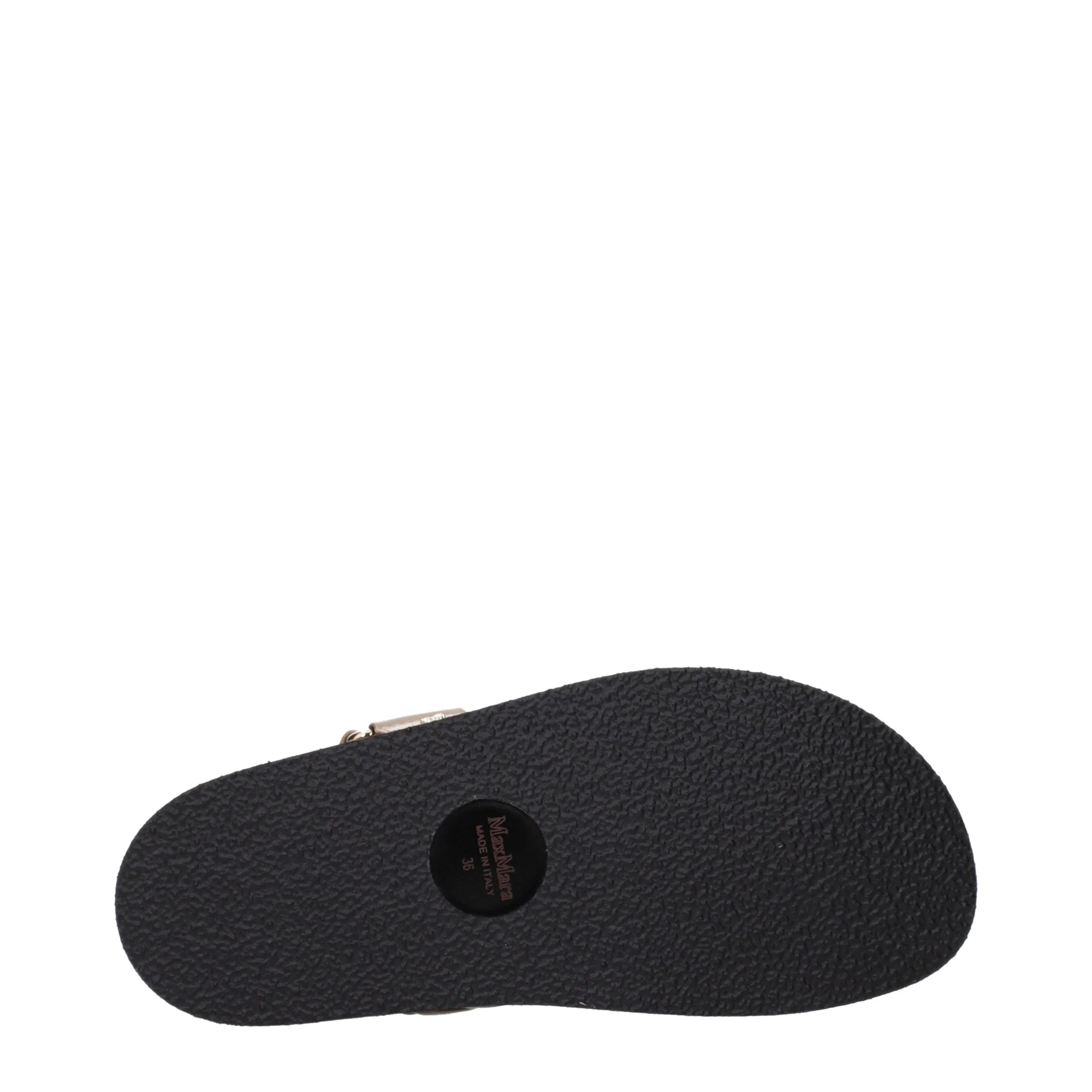 Max Mara Brown Leather Flat Sandals