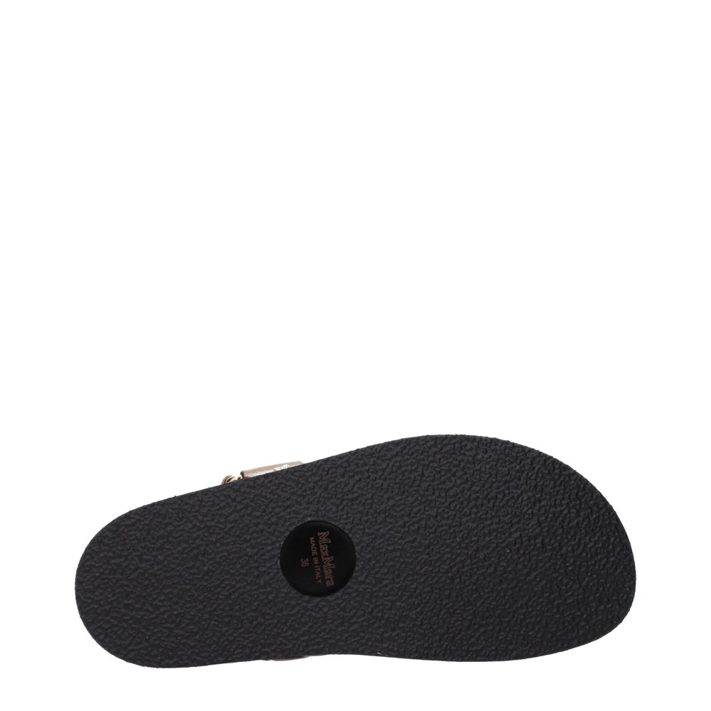 Max Mara Brown Leather Flat Sandals