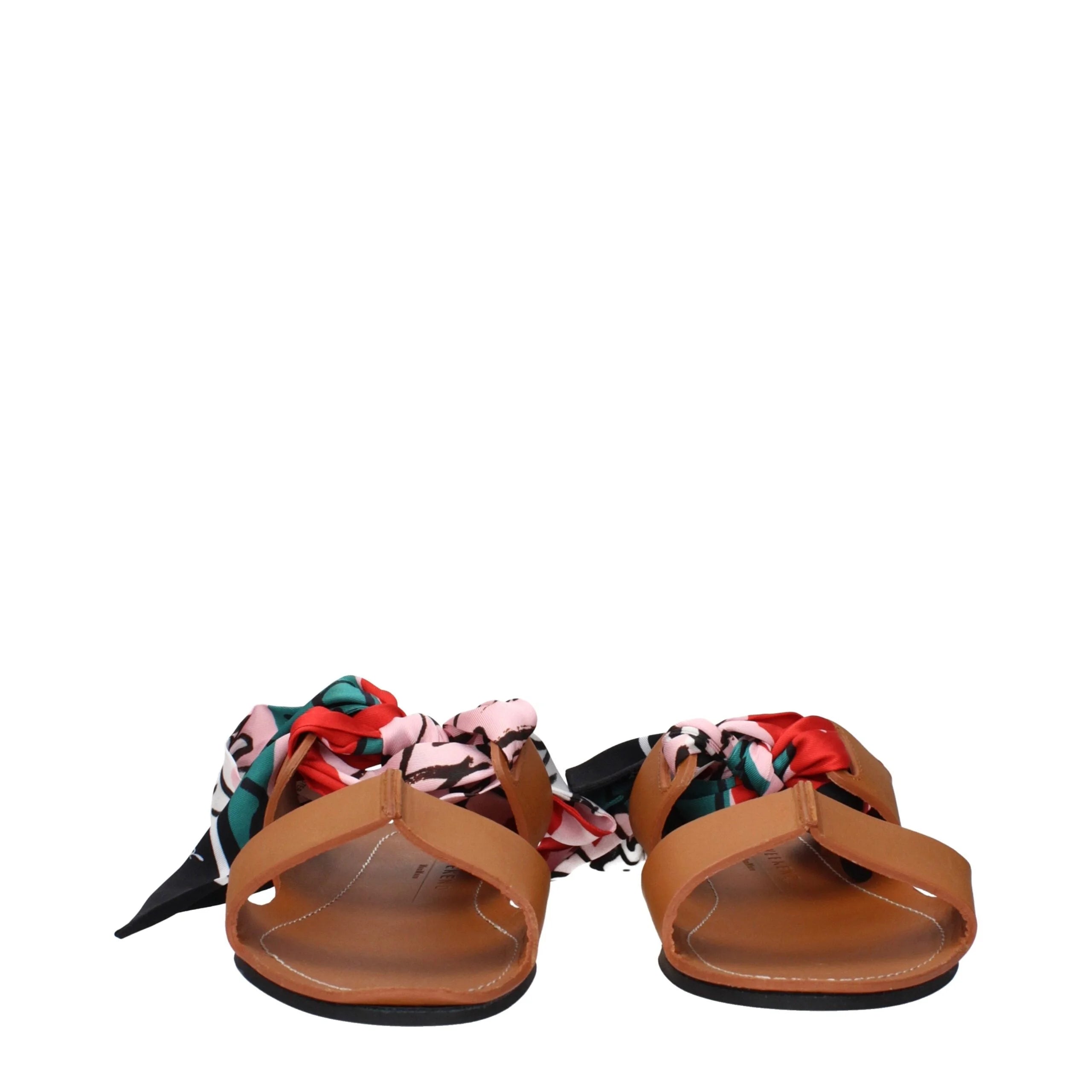 Max Mara Brown Leather Flat Sandals - EU38/US8