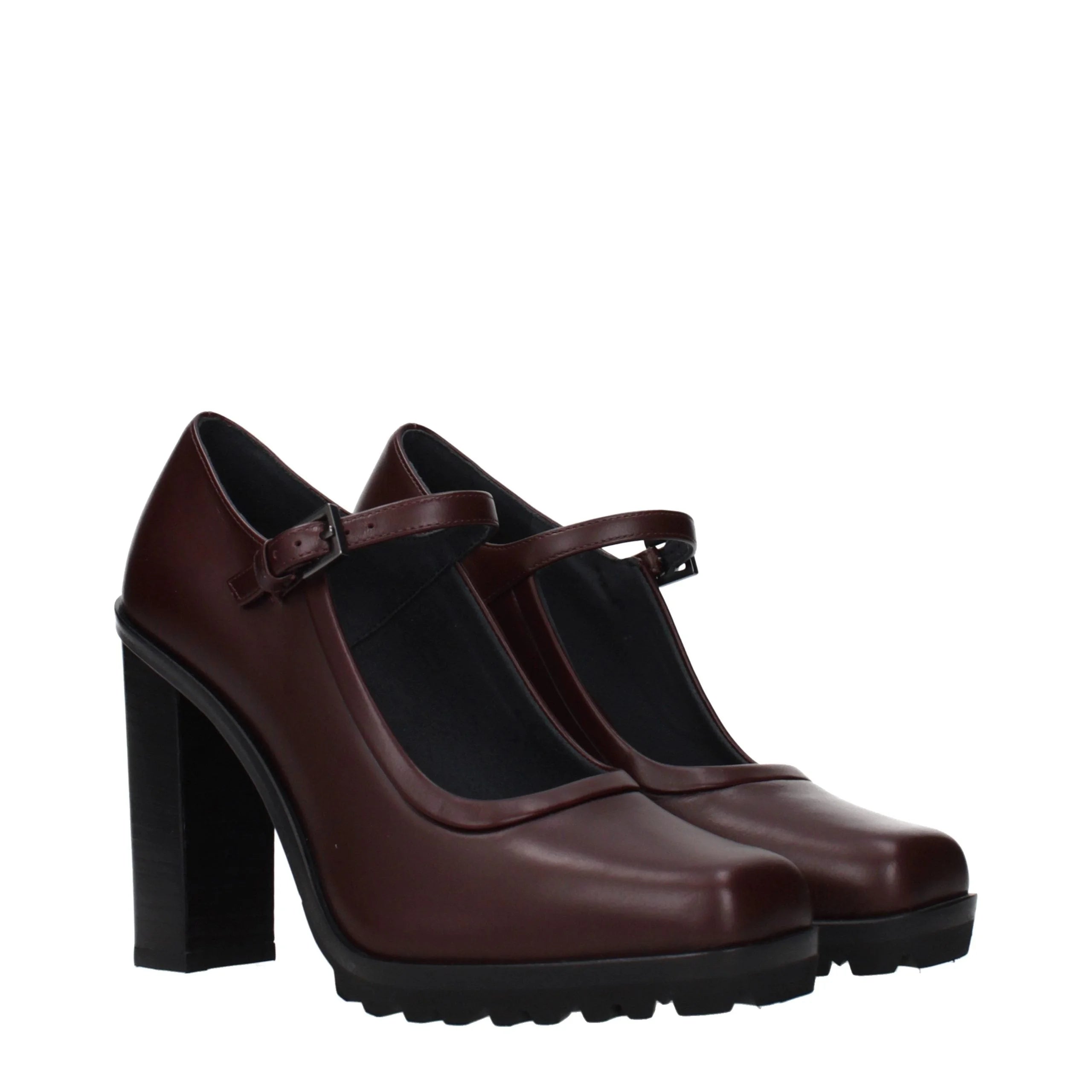 Max Mara Bruine leren pumps met hoge hak