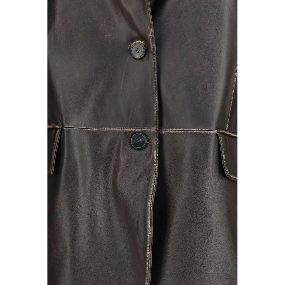 Max Mara Brown Leather Jacket