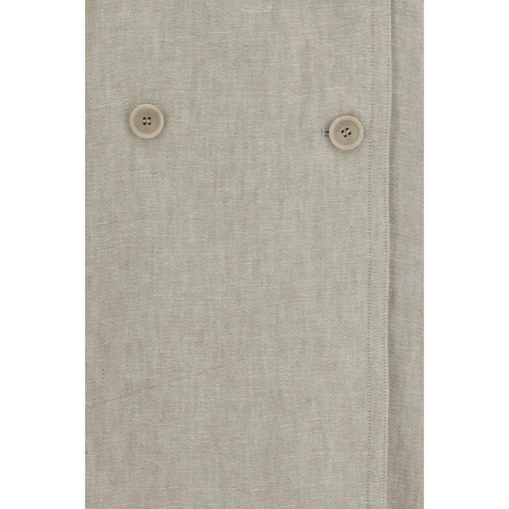 Max Mara Brown Linen Trench Coat