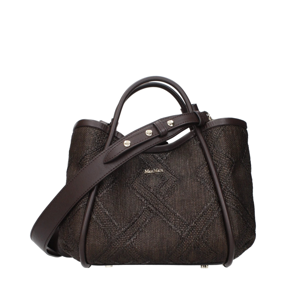 Max Mara Brown Raffia Handbag