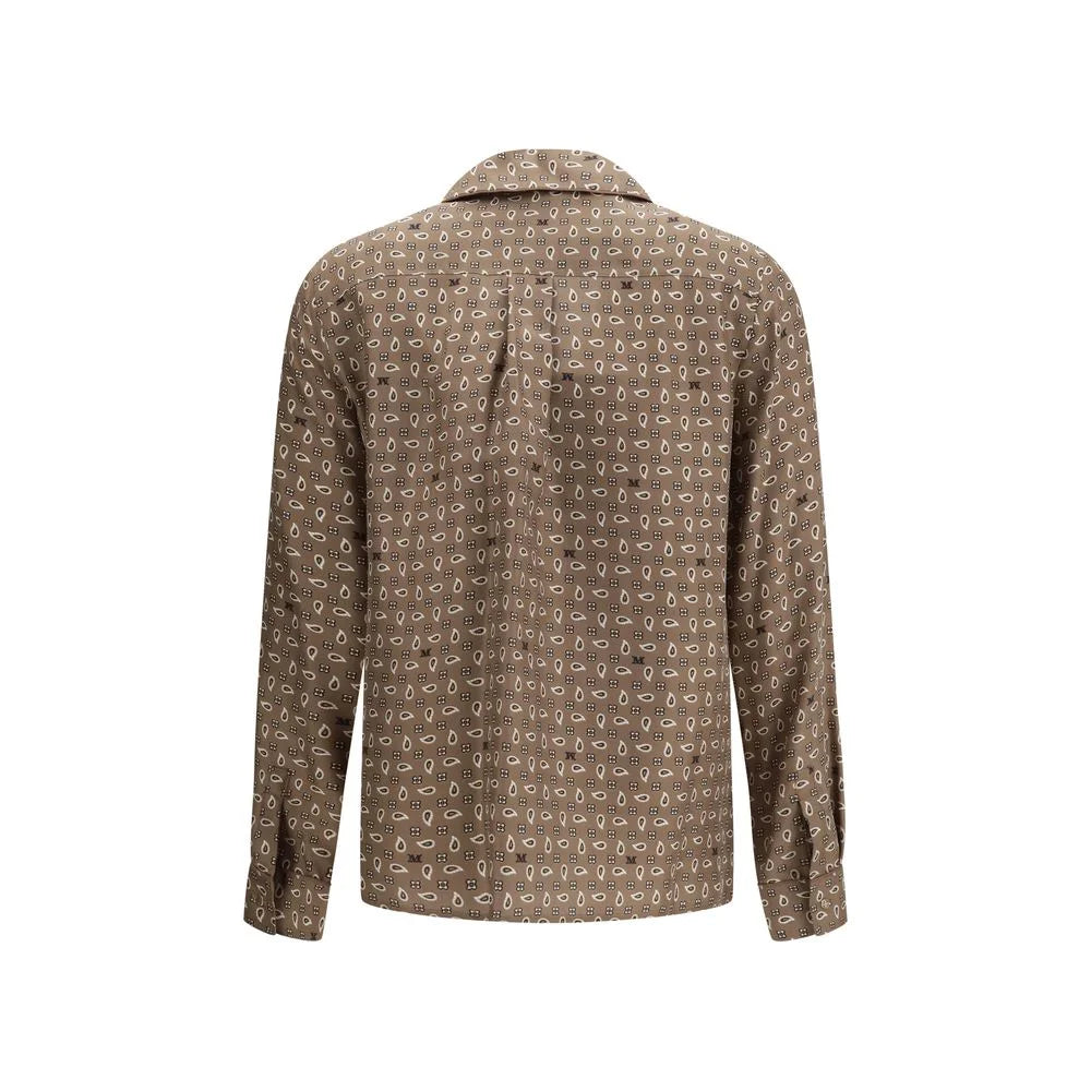 Max Mara Brown Silk Pattern Shirt
