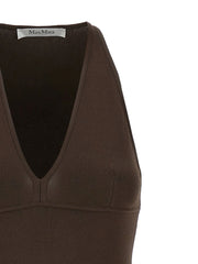 Max Mara Brown Viscose Sleeveles T-Shirt - M
