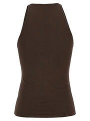 Max Mara Brown Viscose Sleeveles T-Shirt - M