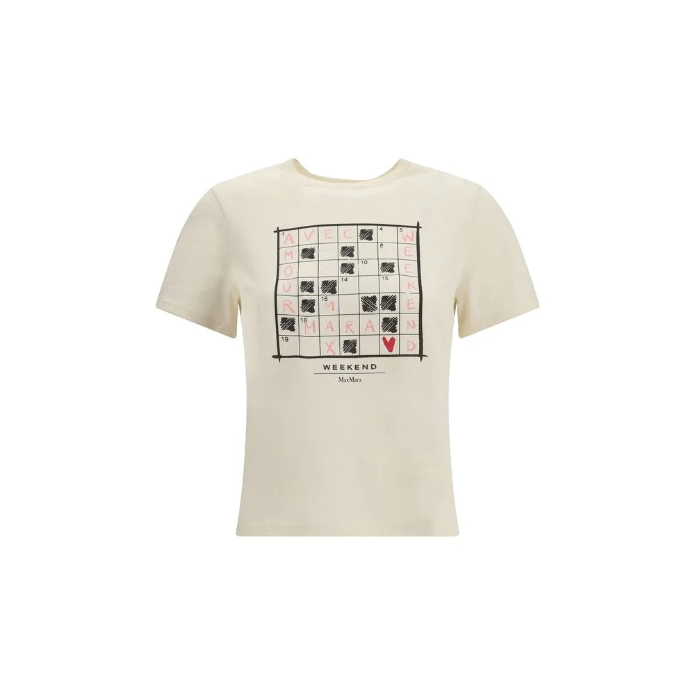 Max Mara Cream Cotton T-Shirt