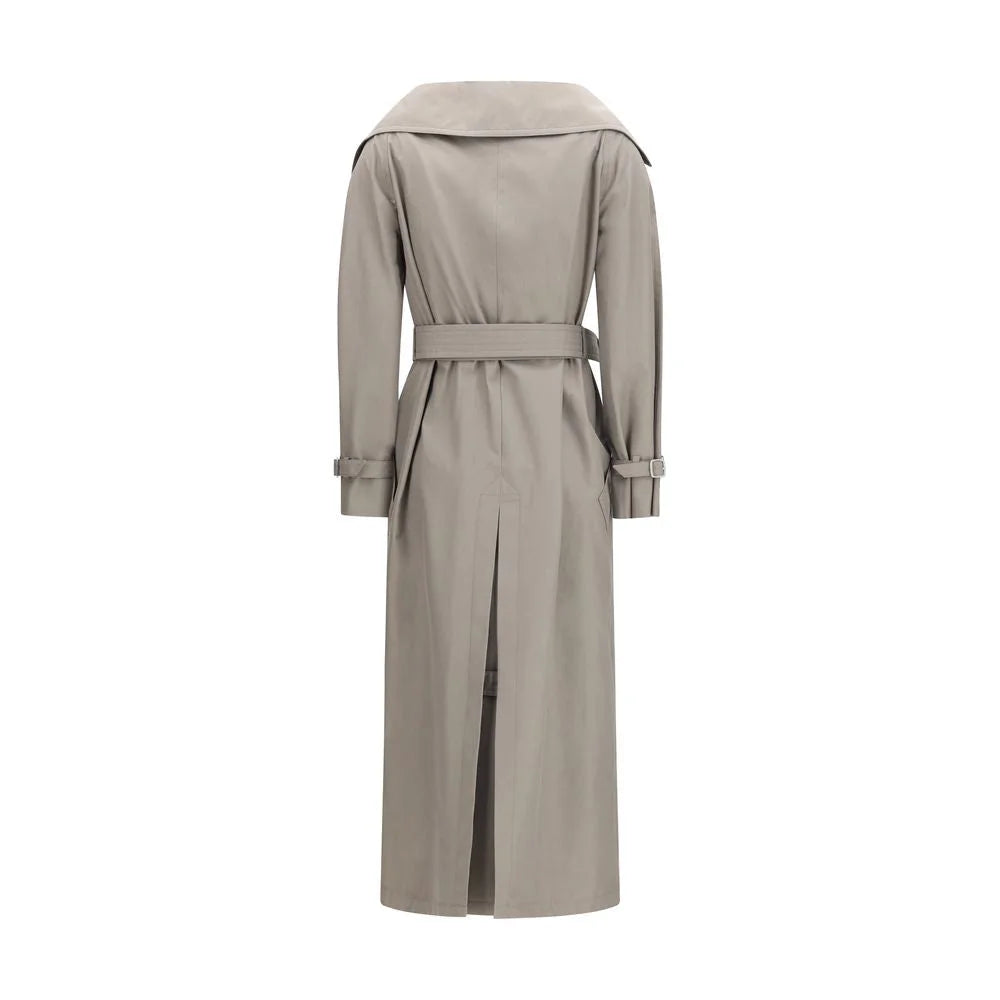 Max Mara Gray Cotton Trench Coat - IT40 | M