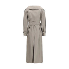 Max Mara Gray Cotton Trench Coat - IT40 | M