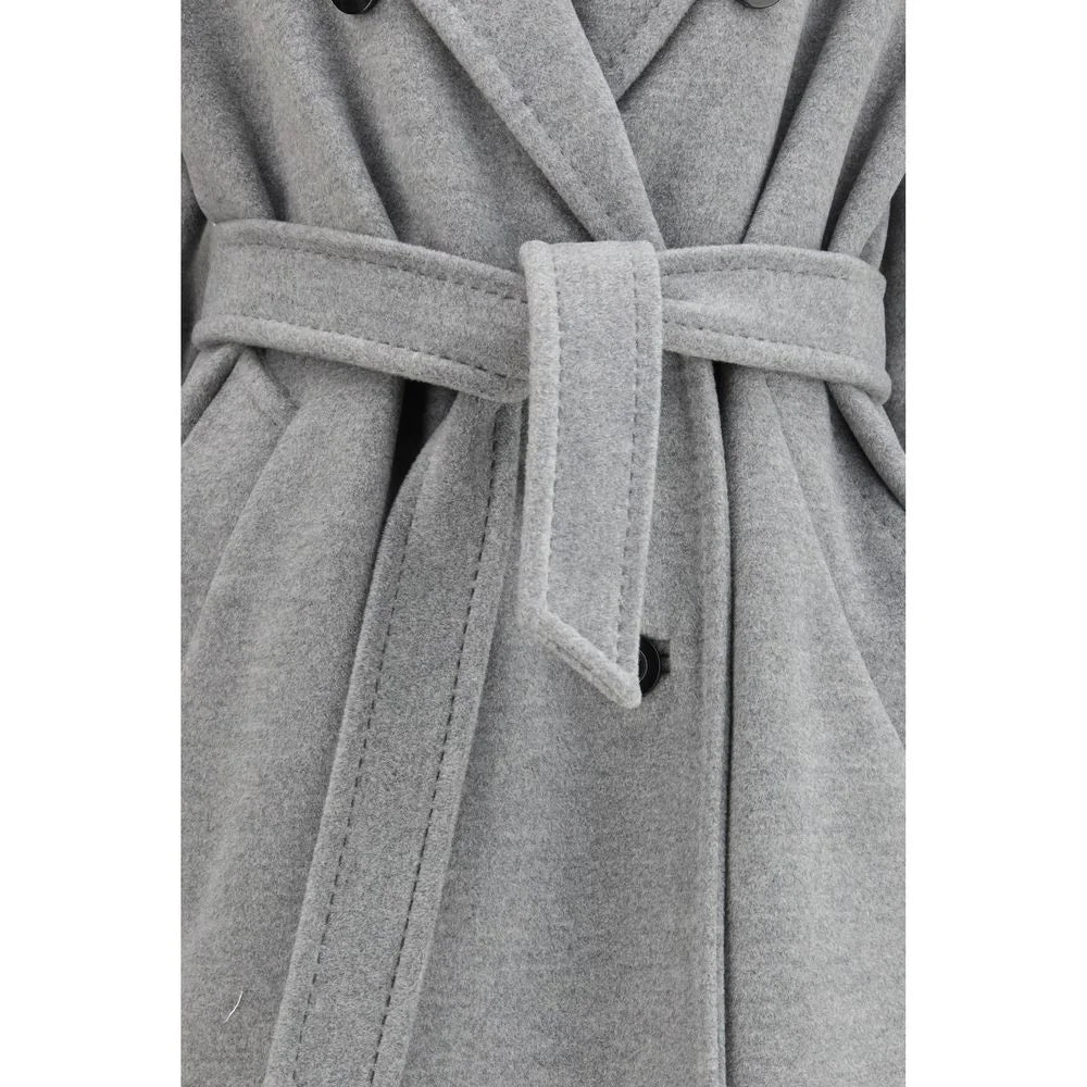 Max Mara Gray Fleece Wool Coat - IT42 | L