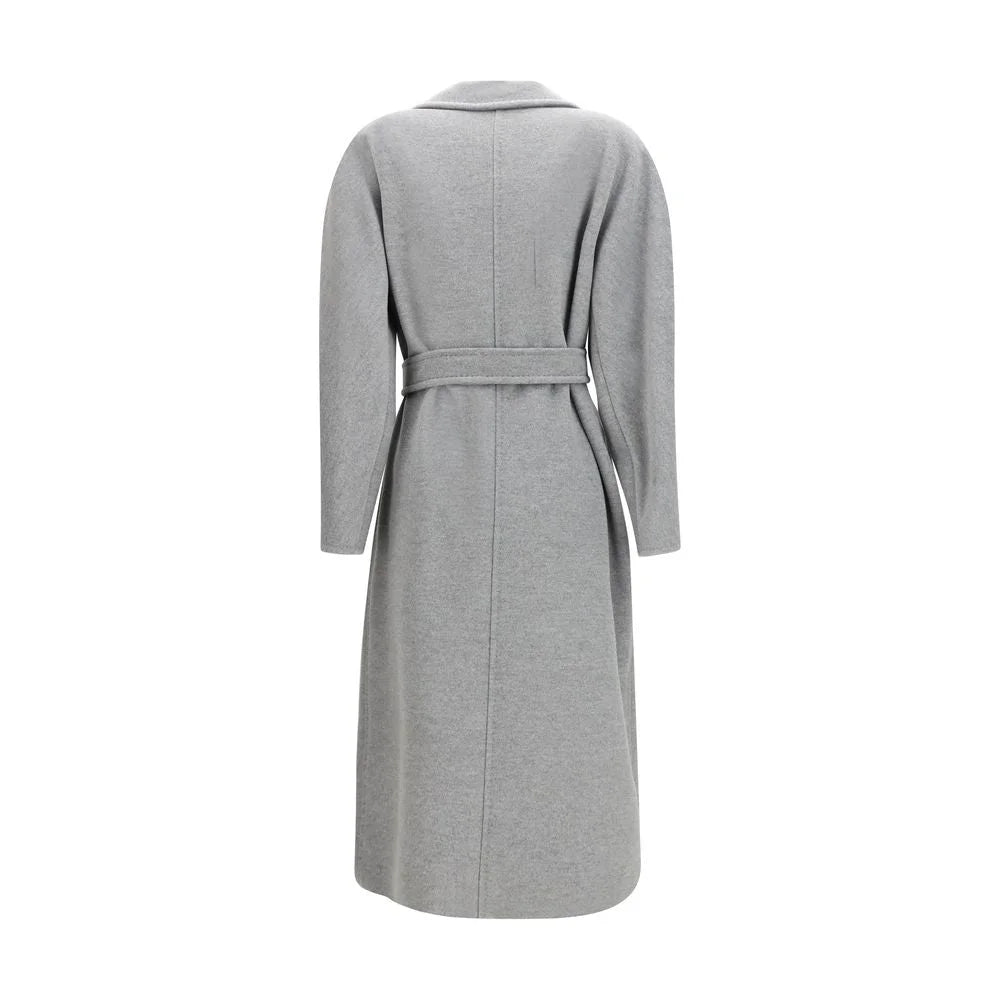 Max Mara Gray Fleece Wool Coat - IT42 | L