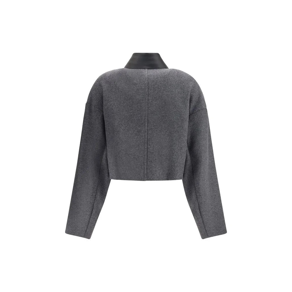 Max Mara Gray Fleece Wool Coat - IT42 | L - Sport Jackets